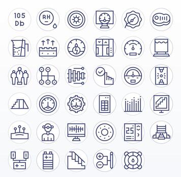 35 Display Perfect Icons themed around Level in Retina Ready Regular Line format vector