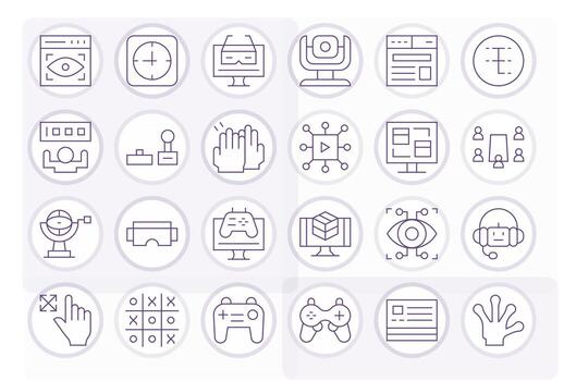 24 Delgado línea íconos diseñado para interactivo en 256x256 detalle mejorado formato vector