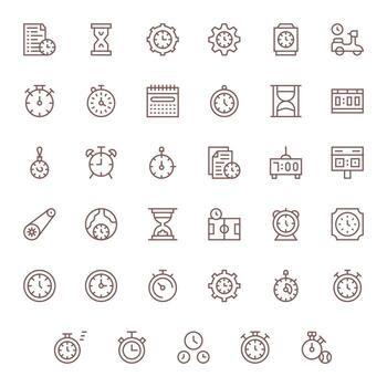 sincronización escalable conjunto presentando 35 píxel alineado regular línea 256x256 íconos vector