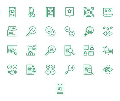 Review Comprehensive Bundle with 25 Display Perfect Regular Line 256x256 Icons vector