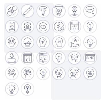 Concept Icon Set with 32 Thin Line 64x64 Pixel Optimized Graphics vector