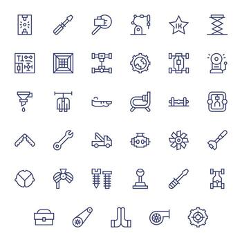 Mechanical Graphics featuring 35 Regular Line Pixel Optimized Retina Ready Designs vector