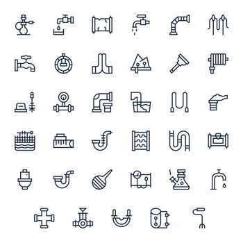 35 tubo píxel optimizado íconos en alto resolución regular línea estético vector