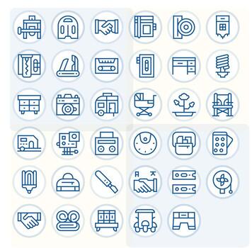 35 íconos para compacto optimizado en detalle mejorado alto resolución regular línea resolución vector