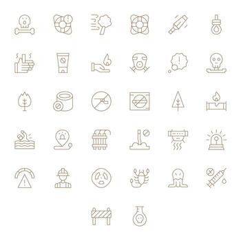 32 128x128 Thin Line Icons for Danger with Editable precision vector