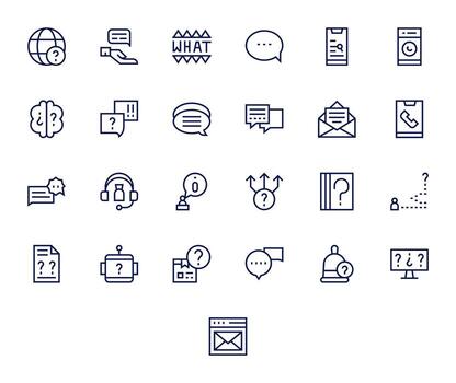 investigación icono repositorio conteniendo 25 regular línea alto resolución monitor Perfecto gráficos vector