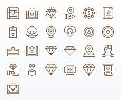 Valuable Display Perfect Set with 25 High Resolution Regular Line Icons vector