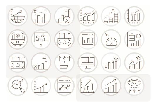 Upward Trend Pixel Aligned Set with 24 High Resolution Thin Line Icons vector