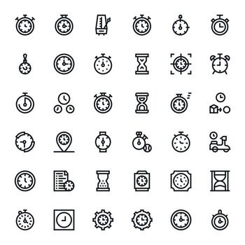 Timing Icon Repository containing 36 Bold Line High Resolution Editable graphics vector