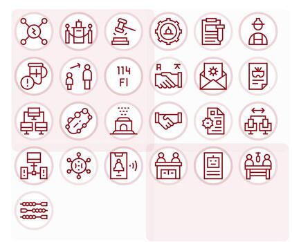 25 PIXEL Perfect Icons themed around Protocol in Retina Ready Regular Line format vector