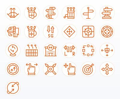 Arrows Modern Collection with 25 Regular Line 256x256 Display Perfect Icons vector