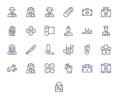 25 256x256 Regular Line Icons optimized for Bandage Pixel Optimized display vector