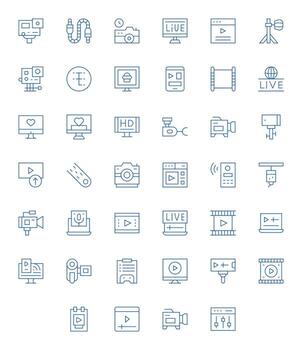 Design Icons featuring 40 Pixel Aligned Thin Line Style vector
