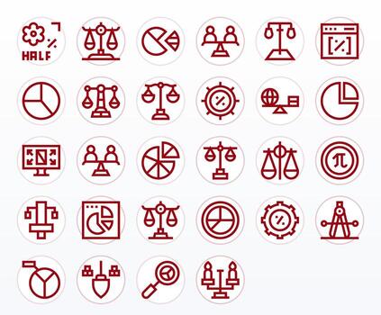 Proportion Design Icons featuring 28 Pixel Aligned Bold Line Style vector