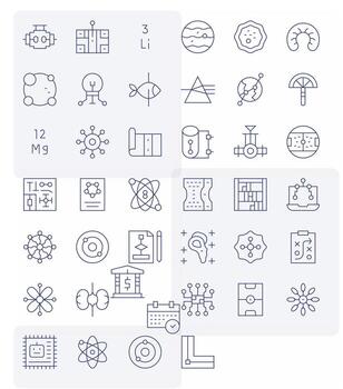 Thin Line Grid Fitted Icons from Diagram Set with 40 128x128 Icons vector