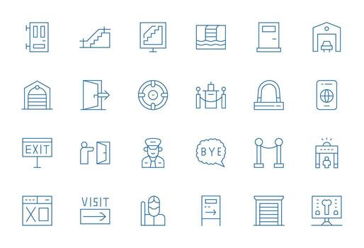 24 Delgado línea íconos diseñado para salida en retina Listo cuadrícula equipado formato vector