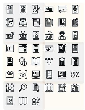 45 Bold Line Icons for Details in crisp 128x128 Pixel Aligned resolution vector