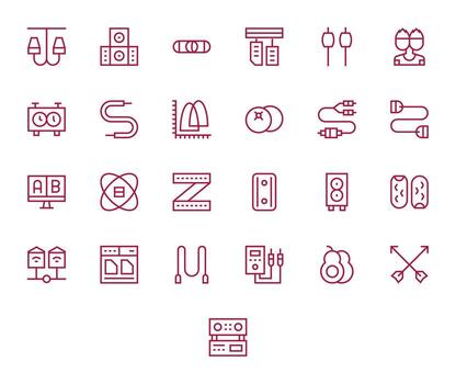 25 Pixel Aligned High Resolution Icons for Dual in elegant Regular Line design vector
