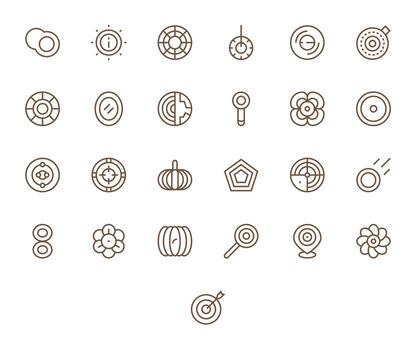 Concentric Ultimate Package with 25 64x64 Regular Line Pixel Aligned Icons vector