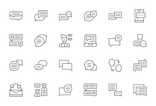 Support Ticket Complete Package with 24 High Resolution Thin Line Grid Fitted Icons vector