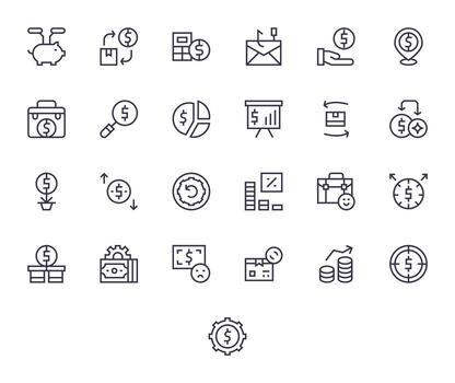 regreso escalable conjunto presentando 25 detalle mejorado regular línea retina Listo íconos vector