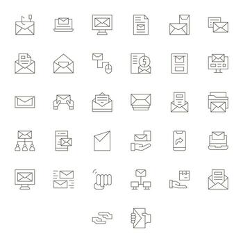 32 editable alto resolución íconos para enviar en elegante Delgado línea diseño vector