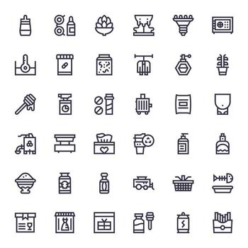 36 256x256 Bold Line Grid Fitted Icons for Container Projects vector