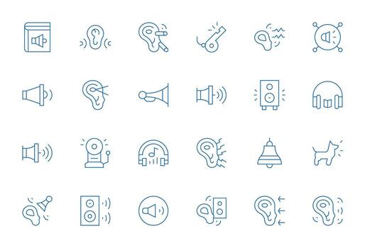 audible icono repositorio conteniendo 24 Delgado línea 256x256 píxel alineado gráficos vector