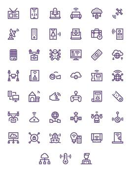 Remote Icon Set with 45 Bold Line 256x256 Pixel Optimized Graphics vector