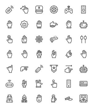 42 Icons for Command featuring 128x128 Editable Regular Line Graphics vector