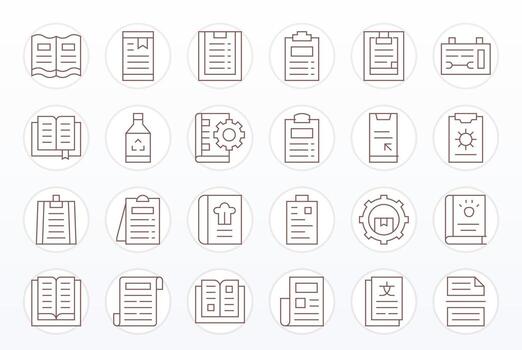 24 píxel Perfecto Delgado línea íconos desde instrucciones colección vector