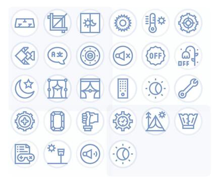 28 Bold Line Pixel Aligned Icons crafted for Setting Retina Ready applications vector