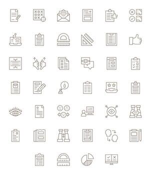 40 Delgado línea píxel Perfecto alto resolución íconos desde encuesta suite vector