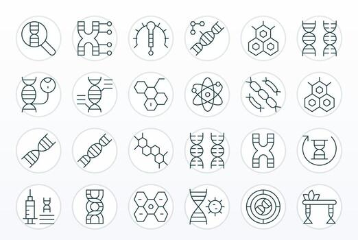 24 Thin Line Icons designed for Molecular in High Resolution Pixel Optimized format vector
