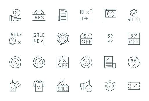 24 Icons for Markdown optimized in Detail Enhanced 128x128 Thin Line resolution vector