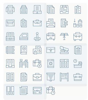40 Thin Line Display Perfect Icons crafted for Documents 256x256 applications vector