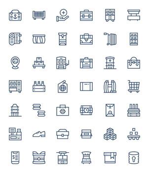 42 High Resolution Detail Enhanced Icons for Inventory in Regular Line Theme vector