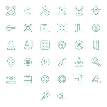 Precise Graphics Pack including 32 Thin Line 128x128 Pixel Optimized Icons vector