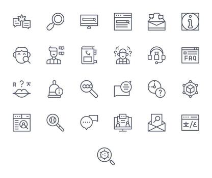 Query Graphics featuring 25 Regular Line Pixel Optimized High Resolution Designs vector