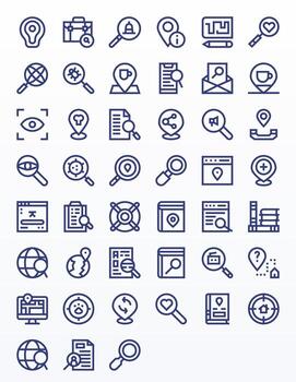 45 64x64 Bold Line Pixel Optimized Icons for Find Projects vector