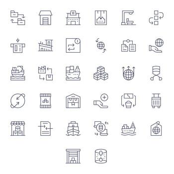 32 Thin Line Icons designed for Import in High Resolution Editable format vector
