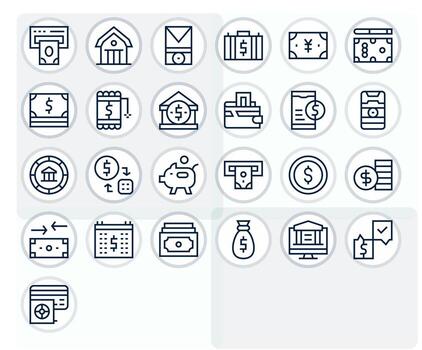 depositar diseño íconos presentando 25 píxel optimizado regular línea estilo vector