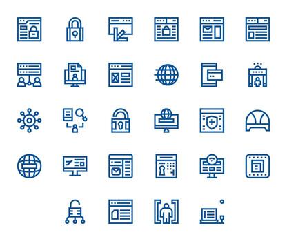 28 negrita línea píxel optimizado 128x128 íconos desde portal suite vector