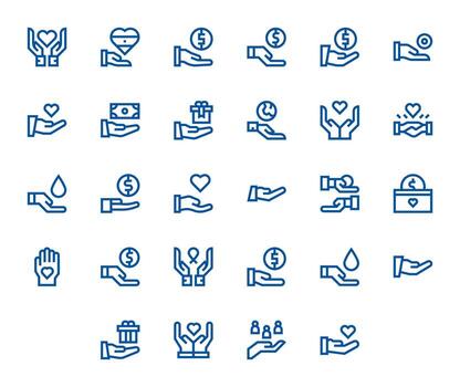 28 Bold Line Icons designed for Giving in Retina Ready Pixel Optimized format vector