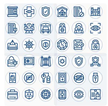 Protected Icon Repository containing 36 Bold Line High Resolution PIXEL Perfect graphics vector