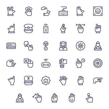 35 256x256 regular línea íconos optimizado para mando editable monitor vector