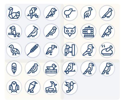 28 Icons for Avian optimized in Pixel Aligned 64x64 Bold Line resolution vector
