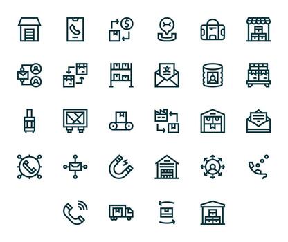 28 Bold Line Icons from Inbound in 128x128 Pixel Optimized Quality vector