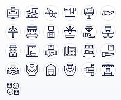 Receiving Icon Toolkit featuring 25 Pixel Optimized 256x256 Regular Line elements vector