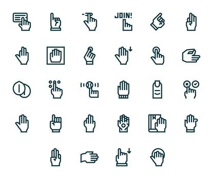 28 128x128 Icons for Click in Display Perfect Bold Line Format vector